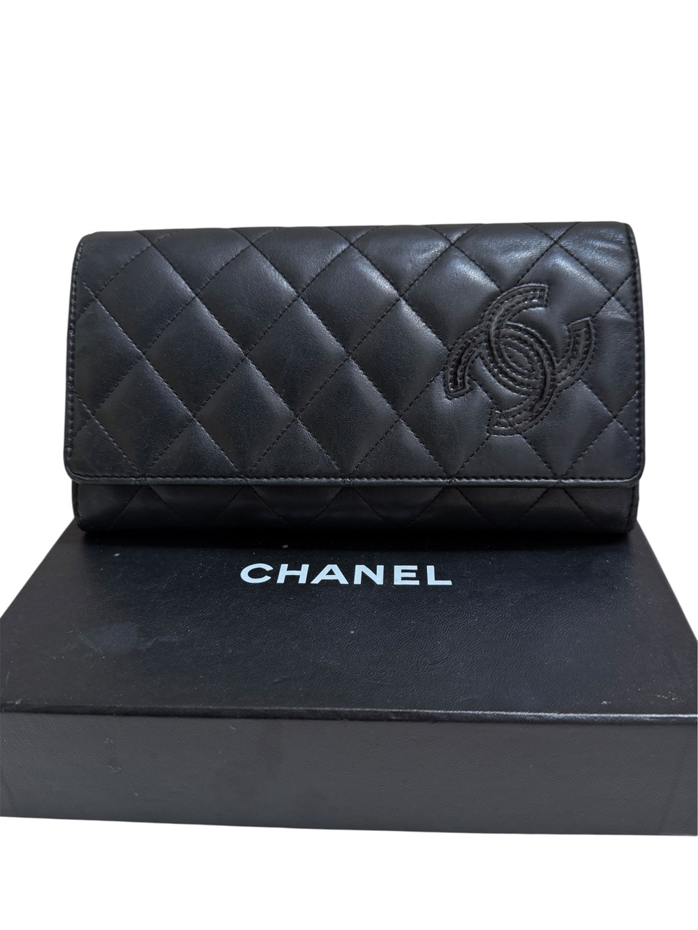 Chanel Quilted Calfskin Wallet w/ Authenticity Card + Box